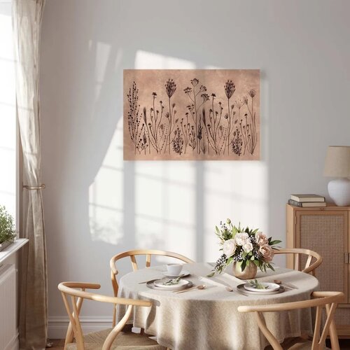  Slika - Wildflowers – black plants on lime-wash background 60x40 Cene