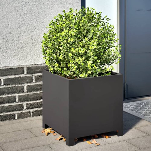 VidaXL Vrtno korito 2 kosa črna 40x40x40 cm jeklo Slike