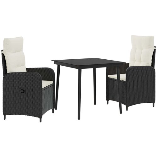  Set stolića za sofu s jastukom 3 pcs Crna i krem-bijela Cene