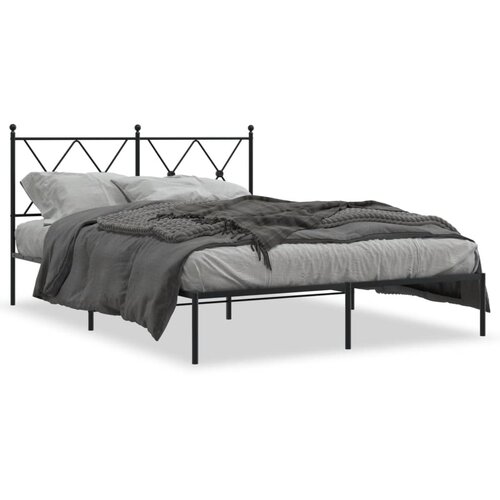 vidaXL Metalni okvir za krevet s uzglavljem crni 135x190 cm Cijene
