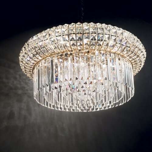 Ideal Lux kristalni luster na lancu nabucco, 16 x E14/40W/230V, prečnik 70 cm, zlatni Slike