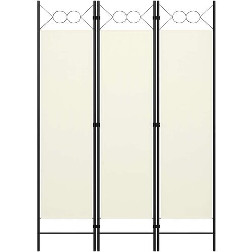 Sobna pregrada s 3 panela krem-bijela 120 x 180 cm Slike