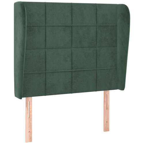 Maison Chic Posteljno vzglavje - Vzglavna omarica - Nočna omarica z u&amp;scaron;esi temno zeleno 83x23x118/128 cm žamet, (21709949) Slike