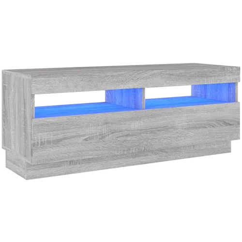 MAISON CHIC TV omarica - TV stojalo - Televizijska omarica z LED lučkami siva sonoma 100x35x40 cm, (21700462)