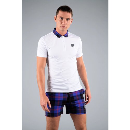 Hydrogen Men's T-Shirt Tartan Zipped Tech Polo White (Purple/Black) L Slike