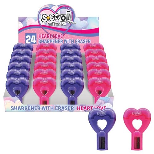 Scool rezač i gumica Heart love SC2723, 24 komada Slike