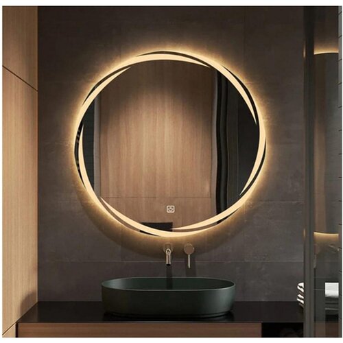 TMP kopalni&amp;scaron;ko ogledalo z LED osvetlitvijo Moon Light OGML75R, 75&amp;times;75 cm Slike