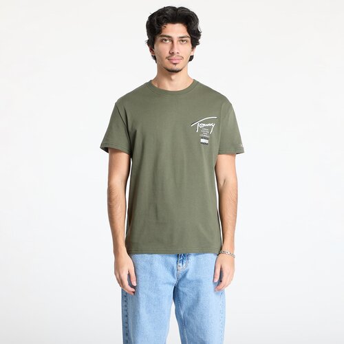Tommy Hilfiger Majica Tommy Jeans Regular Tommy Signature Tee Green L Cene