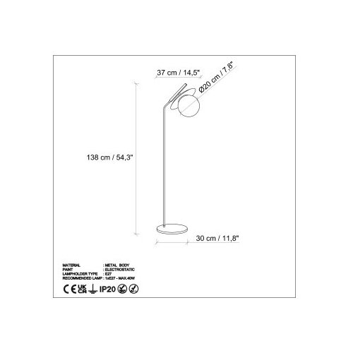 Opviq podna lampa anemon 13806 gold Slike