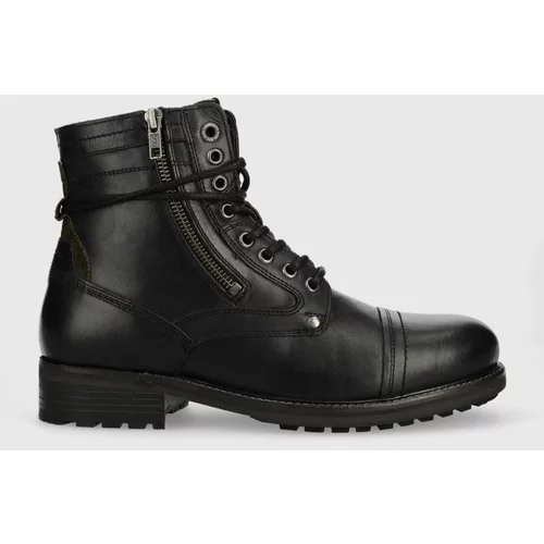 Pepe Jeans Kožne cipele Melting Combat za muškarce, boja: crna