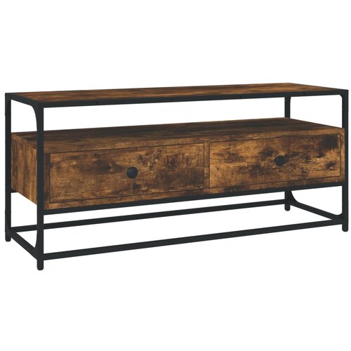 Maison Chic TV omarica - TV stojalo - Televizijska omarica dimljeni hrast 100x35x45 cm inženirski les, (21701301) Cene