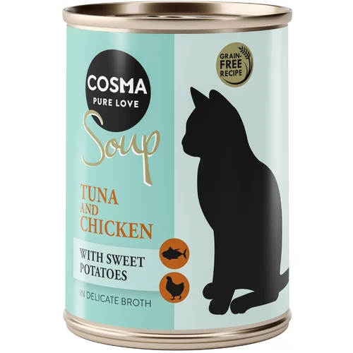 Cosma Ekonomično pakiranje Soup 12 x 100 g - Tuna i piletina s batatom