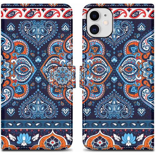 Cadorabo Ohi&amp;scaron;je, združljiv z Apple - Design Blue Mandala &amp;scaron;t. 1 - Za&amp;scaron;čitni pokrov z magnetnim zapiranjem, funkcijo stojala in režo za kartico, (20590556) Slike