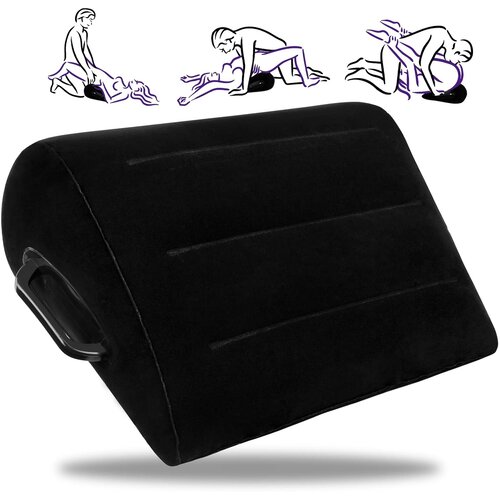 SuperLove Inflatable Sex Pillow with Handles Black Slike