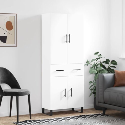 vidaXL Visoka omara bela 69,5x34x180 cm inženirski les Cene