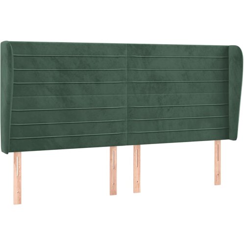 Maison Chic posteljno vzglavje - vzglavna omarica - nočna omarica z ušesi temno zeleno 163x23x118/128 cm žamet, (21708537) Cene