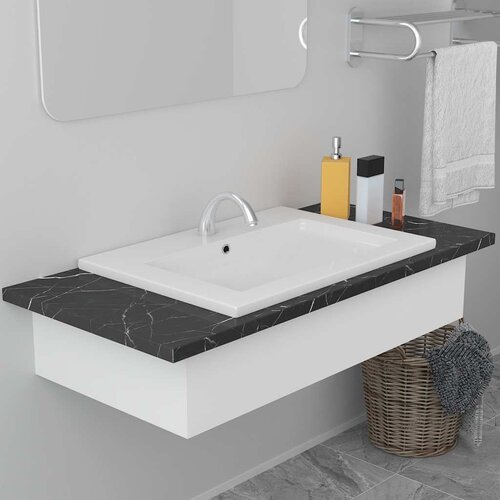  Ugradbeni umivaonik 61 x 39,5 x 18,5 cm keramički bijeli Cijene