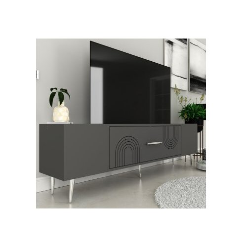 Hanah home tv polica Dekol2 anthracite silver Slike