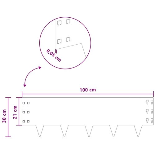  Ograda oko Travnjaka 30 kom. 100 x 30 cm Čelik Srebrna - Nehrđajući čelik 30 30 cm Cijene