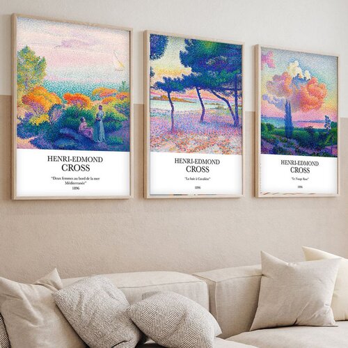 WALLXPERT huhu265 - 50 x 70 Multicolor Decorative Framed MDF Painting (3 Pieces) Slike