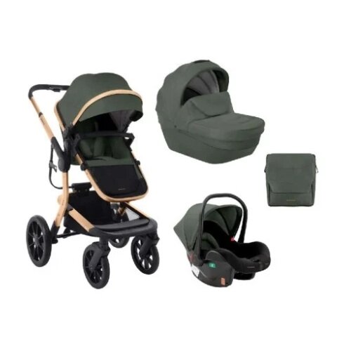 Kolica Irene premium 3in1 set sa I-SIZE autosedi&amp;scaron;tem i tvrdom korpom Army Green KKB11254 Slike