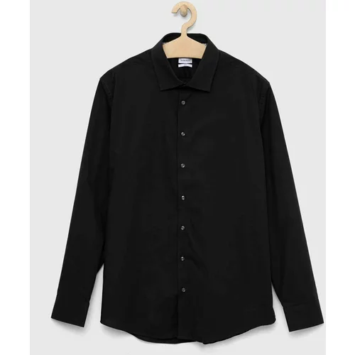 Seidensticker Pamučna košulja Za muškarce, boja: crna, regular, s klasičnim ovratnikom