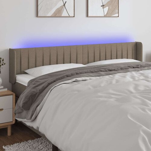 Posteljno vzglavje taupe 183x16x78/88 cm blago Slike