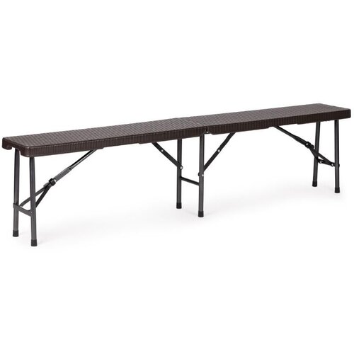 Modern Home catering stol 180 cm + 2 klupe - smeđi rattan Slike