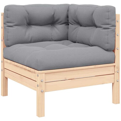  Kutna vrtna sofa sa sivim jastucima od masivne borovine Cene