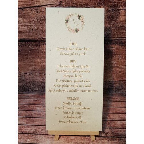 Jedilni list  - poročni meni JEDLI 05 Cene