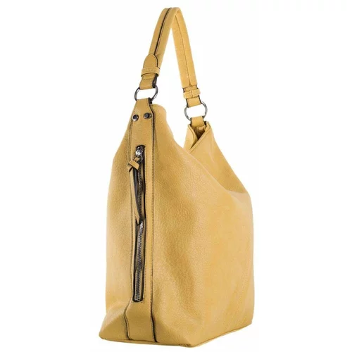 Fashion Hunters Dark yellow roomy shoulder bag with a handle