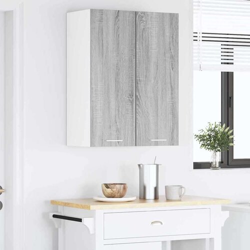 VidaXL viseći ormarić riga 2 pcs siva sonoma i bijela 30 x 31 x 80 cm Slike