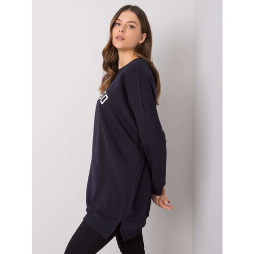 Fashion Hunters RUE PARIS Navy blue cotton tunic Cene