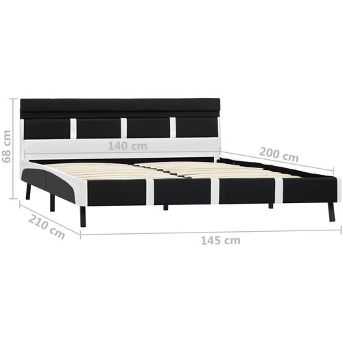  Okvir za krevet od umjetne kože s LED svjetlom crni 140x200 cm Slike