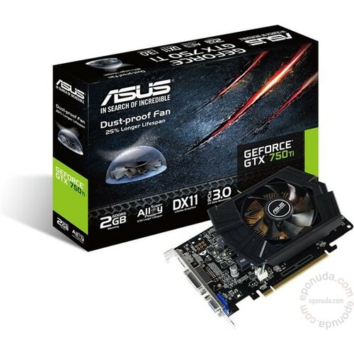 Asus NVIDIA GeForce GTX 750TI 2GB DDR5 GTX750TI-PH-2GD5 grafička kartica Slike