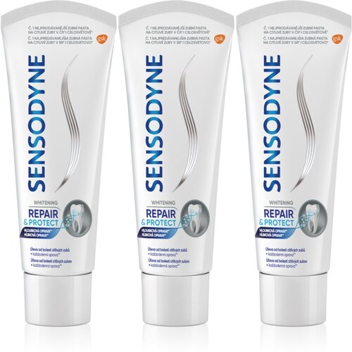Sensodyne Repair &amp;amp; Protect Whitening pasta za izbjeljivanje zuba za osjetljive zube 3x75 ml Slike