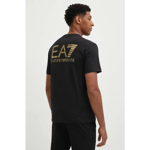 Ea7 Emporio Armani Bombažna kratka majica moška, črna barva, PJFFZ.6DPT06
