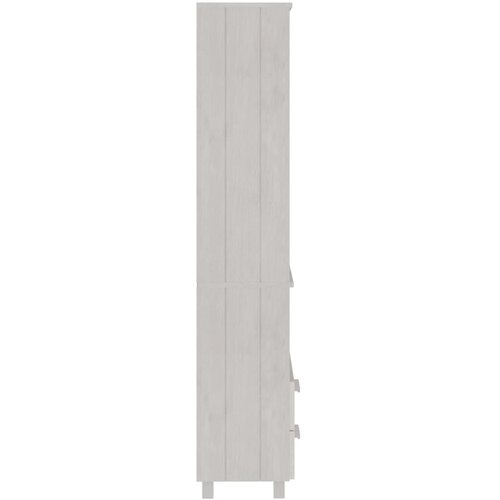  Visoka komoda HAMAR bijela 60 x 35 x 180 cm od masivne borovine Slike