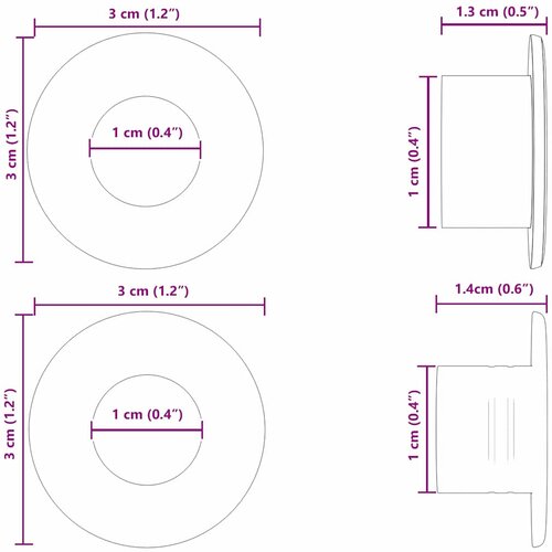  Stoperi za stolni nogomet 10 pcs Crna 3 x 3 x 1,4 cm HIPS Slike