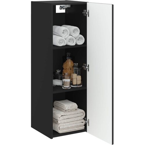  Ormar za Kupaonicu na Zidu Crna 33 x 34,5 x 60 cm Slike