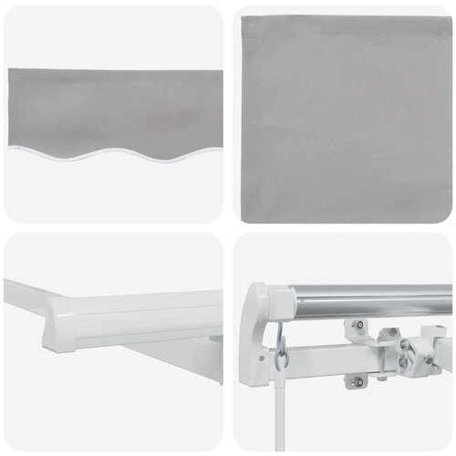  Skrovita tenda Svijetlo siva 250 x 200 cm tkanina Slike