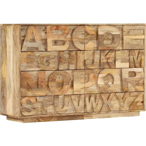 vidaXL Omara z abecedo s 6 predali 120x35x79 cm trden mangov les, (21060577) Cene
