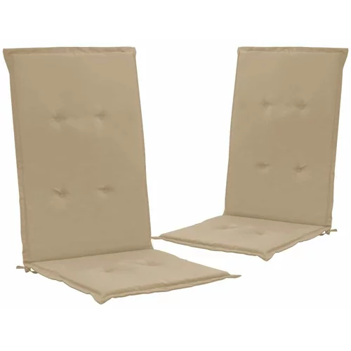  Jastuci za vrtne stolice 2 kom bež 120 x 50 x 3 cm od tkanine