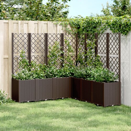vidaXL Vrtna sadilica s rešetkom smeđa 160 x 160 x 140 cm PP Cijene