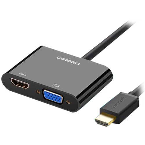 Ugreen HDMI na VGA+HDMI adapter črn - box Slike