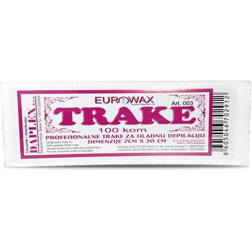 Eurowax Trake za depilaciju, 100 komada, Bele Cene