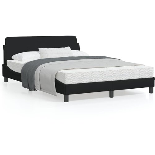 VidaXL Okvir za krevet s uzglavljem crni 140 x 200 cm od tkanine Slike
