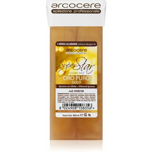 Arcocere Professional Wax Oro Puro Gold epilacijski vosek z bleščicami nadomestno polnilo 100 ml