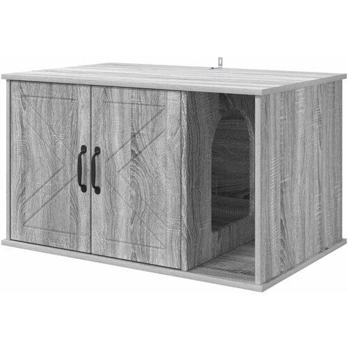 vidaXL Mačja Kuća Siva Sonoma 85 x 55 x 50 cm Konstruirano drvo Cijene