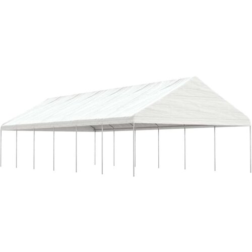 VidaXL Sjenica s krovom bijela 13 38 x 5 88 x 3 75 m polietilen Slike